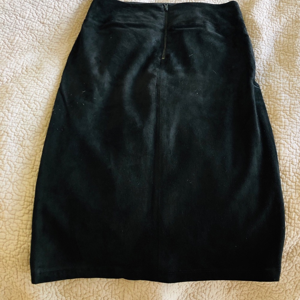 Black suede pencil  skirt